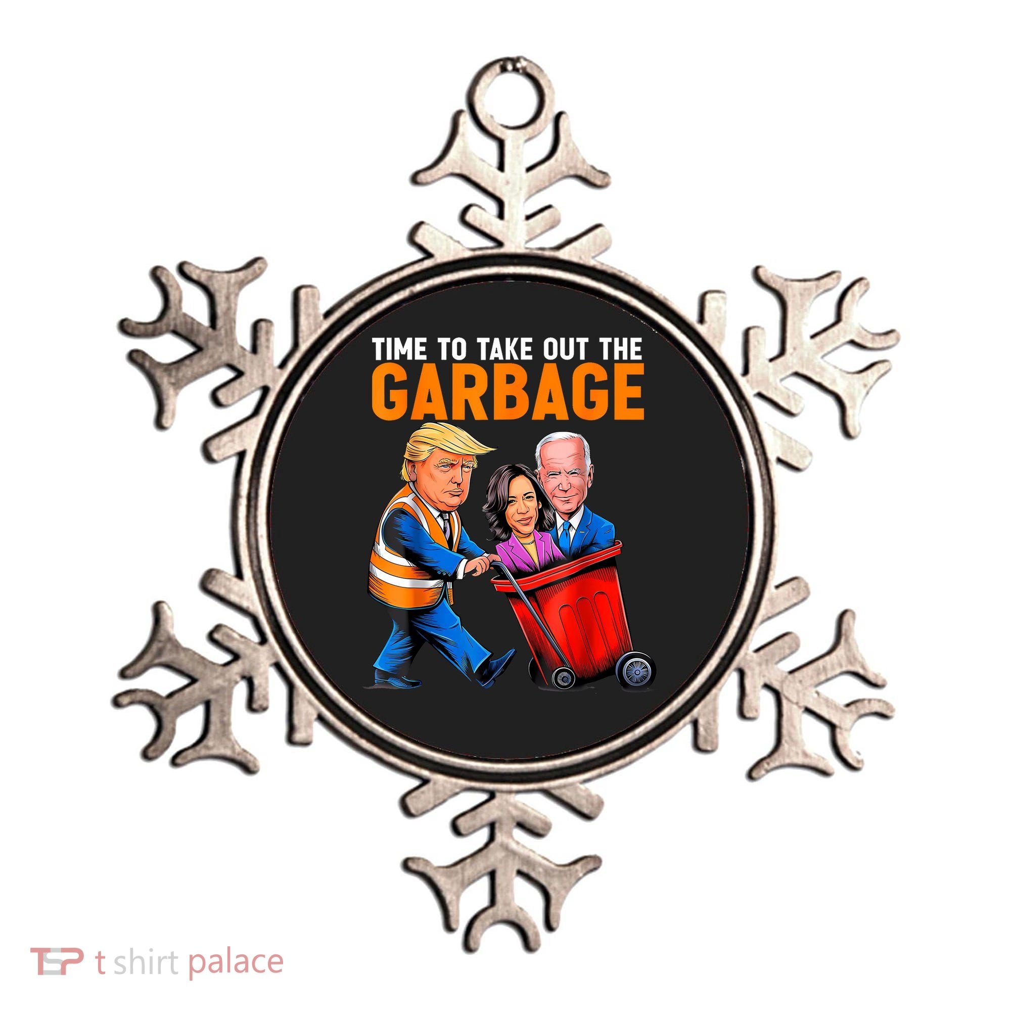 Garbage For Trump 2024 Funny Time To Take Out Garbage Biden Ornament