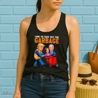 Garbage For Trump 2024 Funny Time To Take Out Garbage Biden Women's Tank Top thumb 2