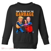 Garbage For Trump 2024 Funny Time To Take Out Garbage Biden Toddler Sweatshirt thumb 0