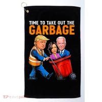 Garbage For Trump 2024 Funny Time To Take Out Garbage Biden Golf Towel thumb 0