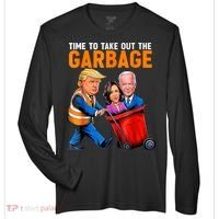 Garbage For Trump 2024 Funny Time To Take Out Garbage Biden Zone Performance Long-Sleeve T-Shirt thumb 0