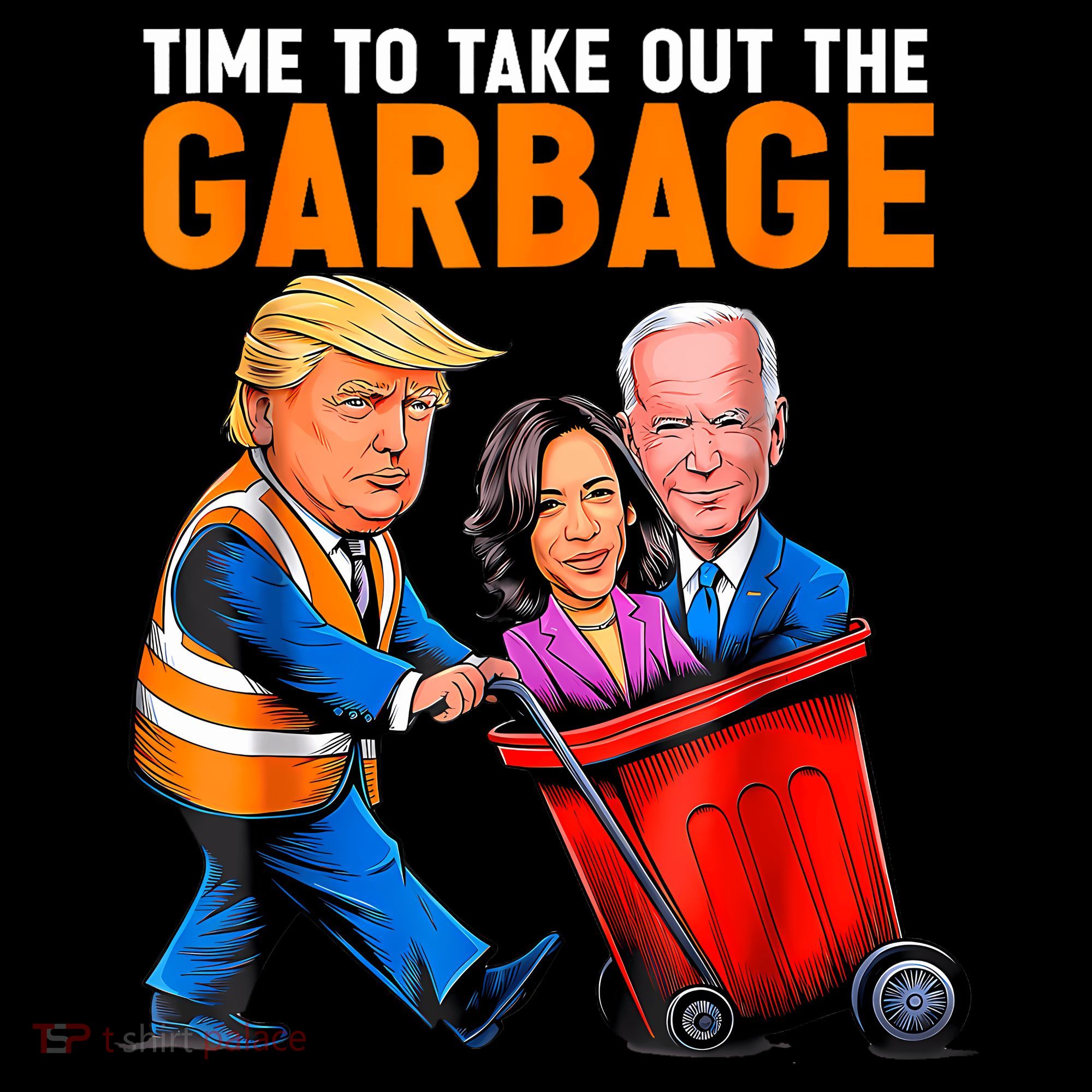 Garbage For Trump 2024 Funny Time To Take Out Garbage Biden Women's Crop Top Tee
