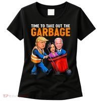 Garbage For Trump 2024 Funny Time To Take Out Garbage Biden Women's T-Shirt thumb 0