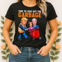 Garbage For Trump 2024 Funny Time To Take Out Garbage Biden Women's T-Shirt thumb 2