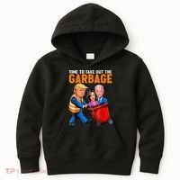 Garbage For Trump 2024 Funny Time To Take Out Garbage Biden Kids Hoodie thumb 0