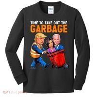 Garbage For Trump 2024 Funny Time To Take Out Garbage Biden Kids Long Sleeve Shirt thumb 0