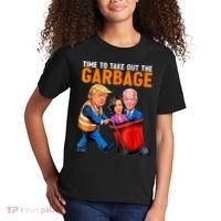 Garbage For Trump 2024 Funny Time To Take Out Garbage Biden Kids T-Shirt thumb 2