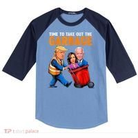 Garbage For Trump 2024 Funny Time To Take Out Garbage Biden Raglan Baseball Sleeve Shirt thumb 0