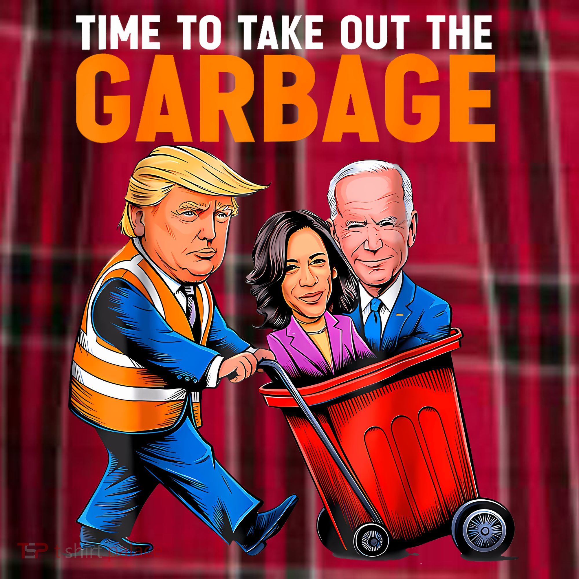 Garbage For Trump 2024 Funny Time To Take Out Garbage Biden Men's Flannel Plaid Pajama Pants