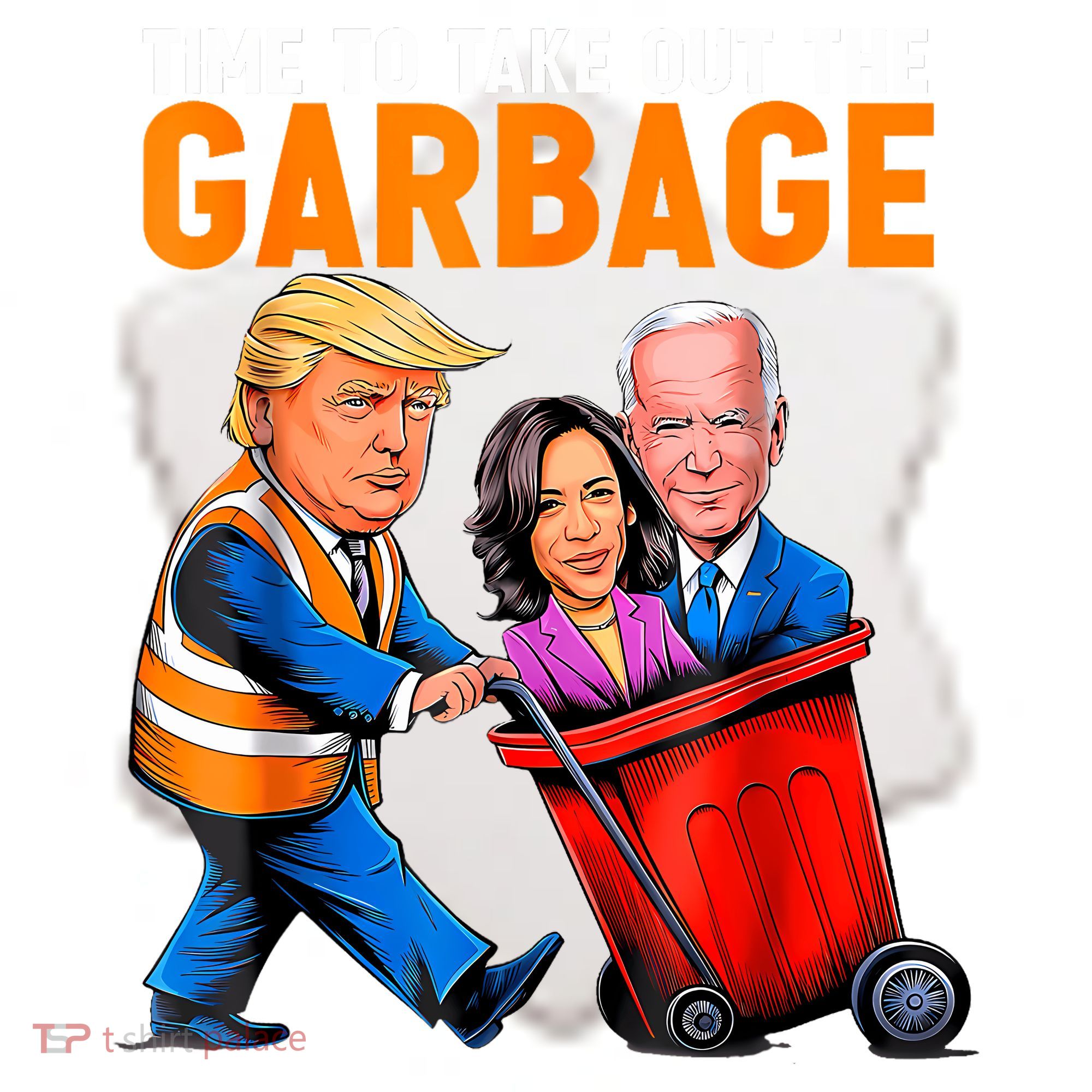 Garbage For Trump 2024 Funny Time To Take Out Garbage Biden Ceramic Ornament