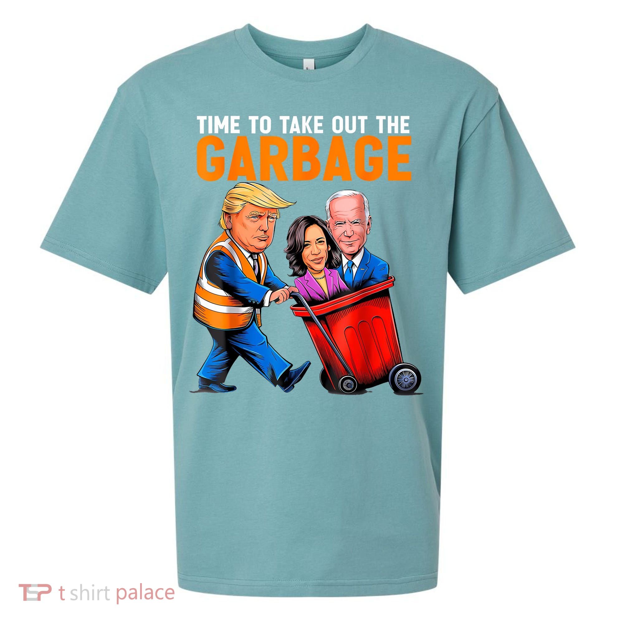 Garbage For Trump 2024 Funny Time To Take Out Garbage Biden Sueded Cloud Jersey T-Shirt