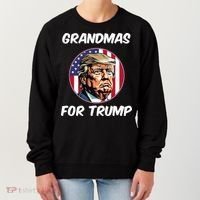 Grandmas For Trump American Flag Women's Sweatshirt thumb 0