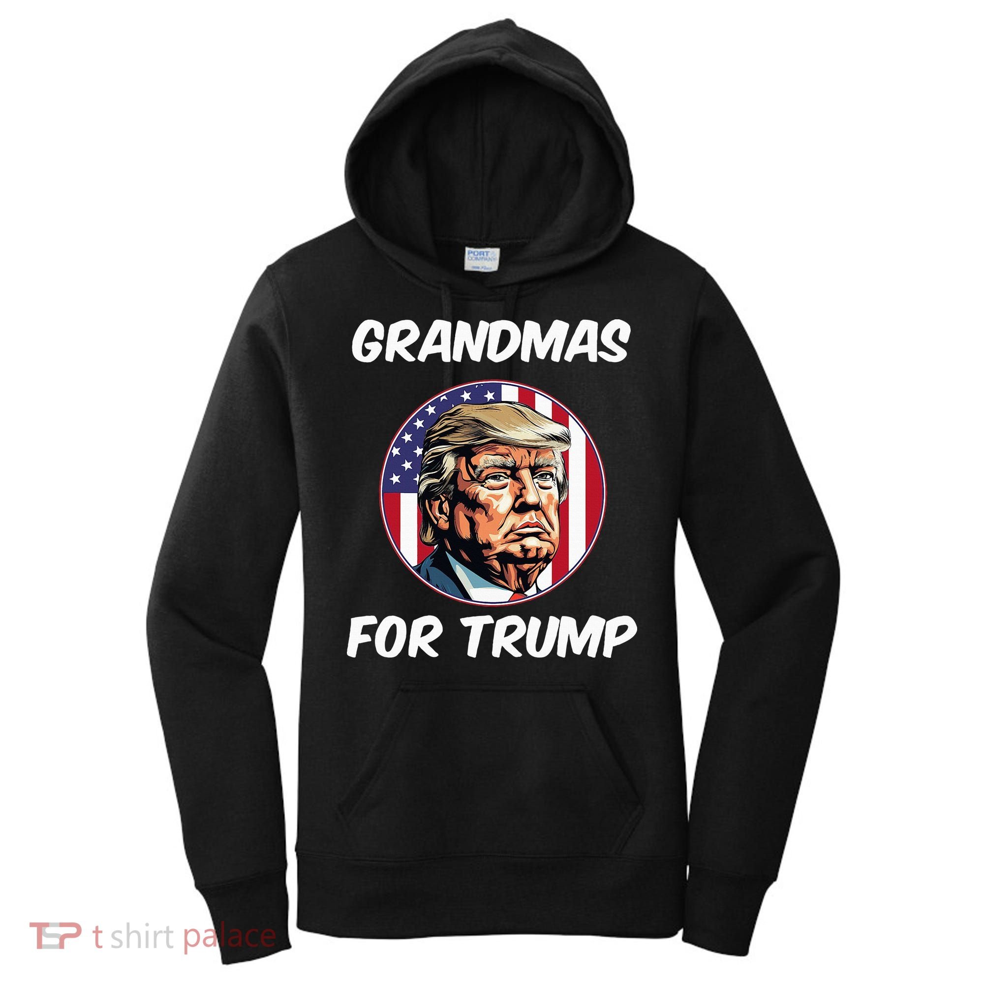 Grandmas For Trump American Flag Women's Hoodie