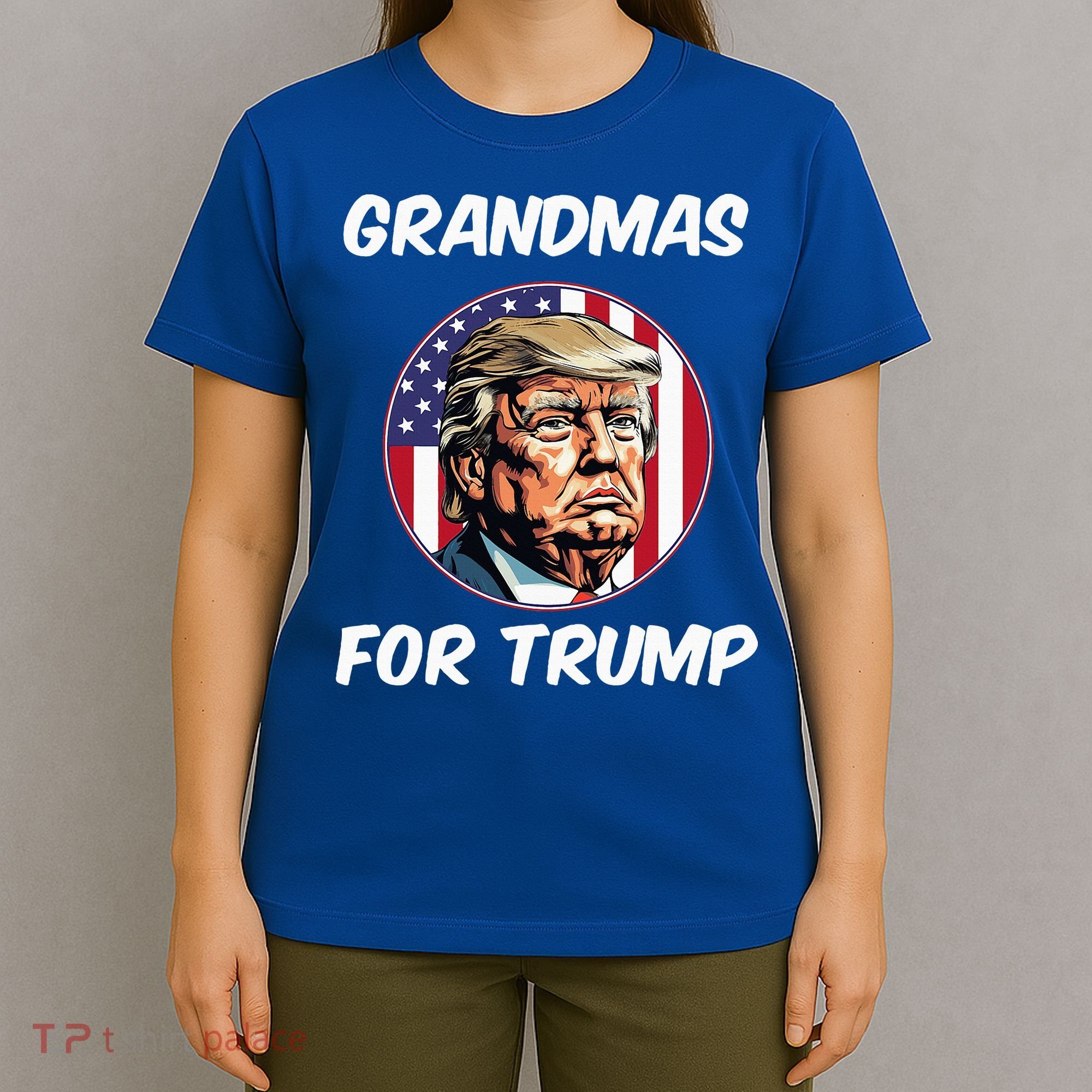 Grandmas For Trump American Flag T-Shirt