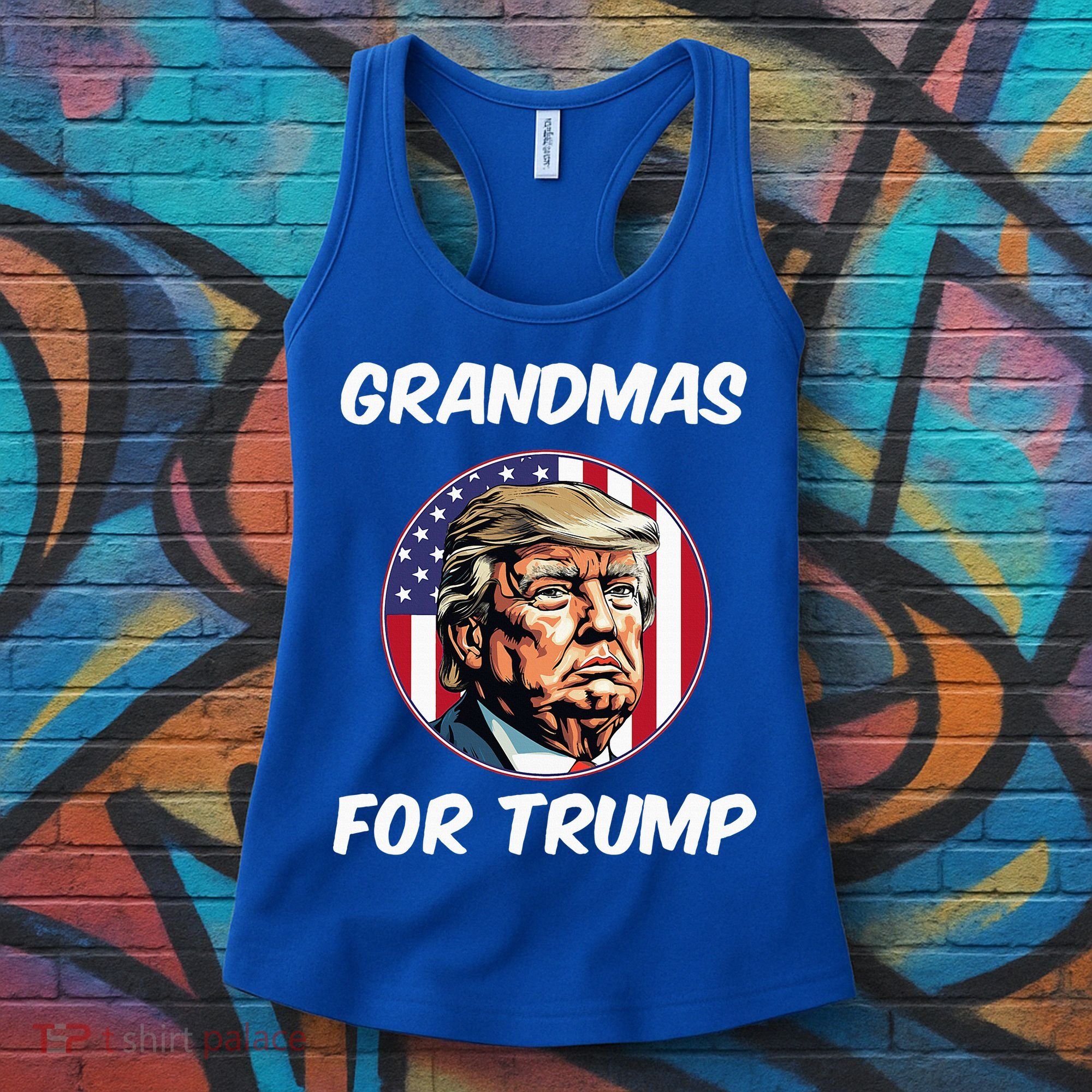 Grandmas For Trump American Flag Women's Tank Top