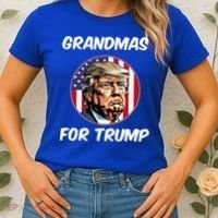 Grandmas For Trump American Flag Women's T-Shirt thumb 2