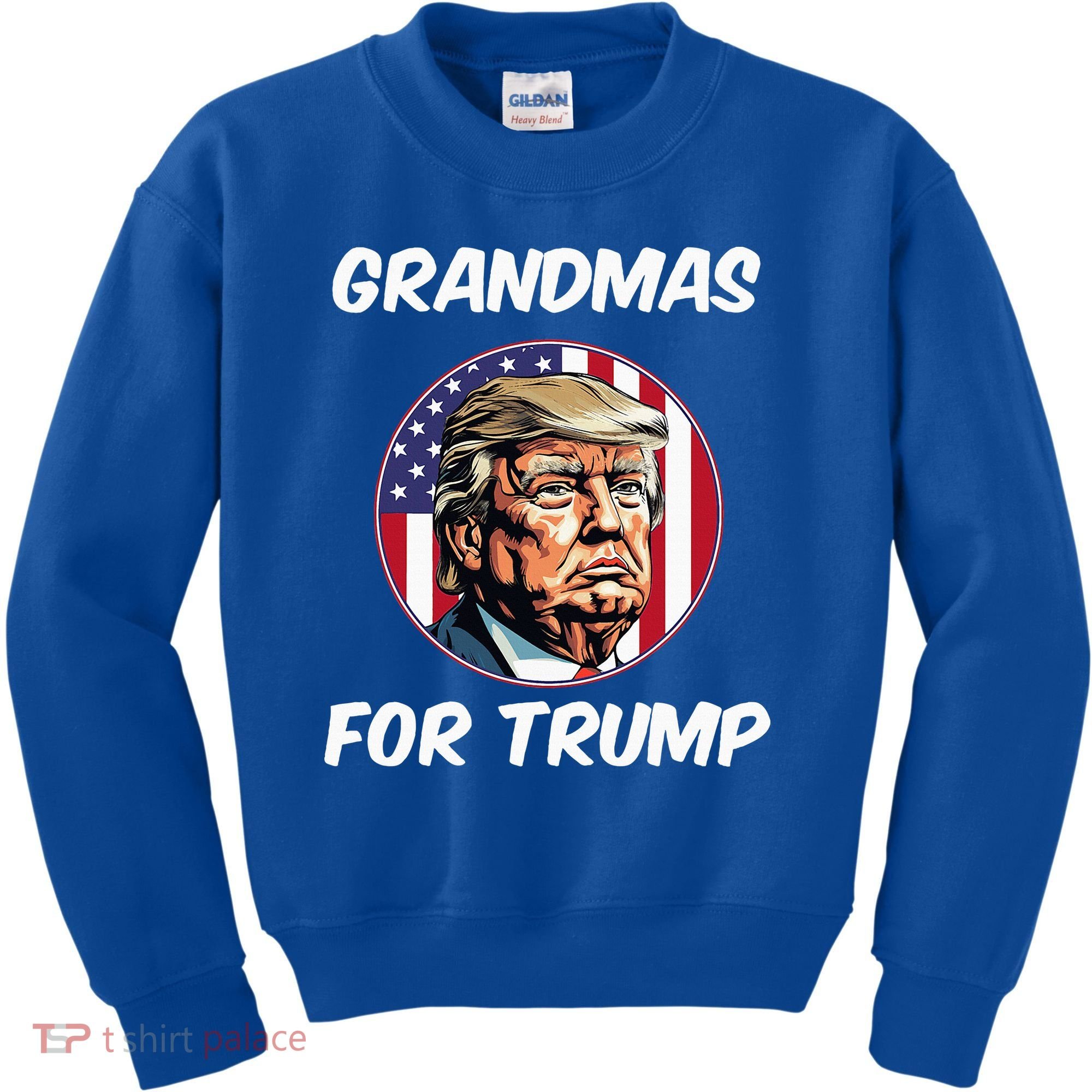 Grandmas For Trump American Flag Kids Sweatshirt