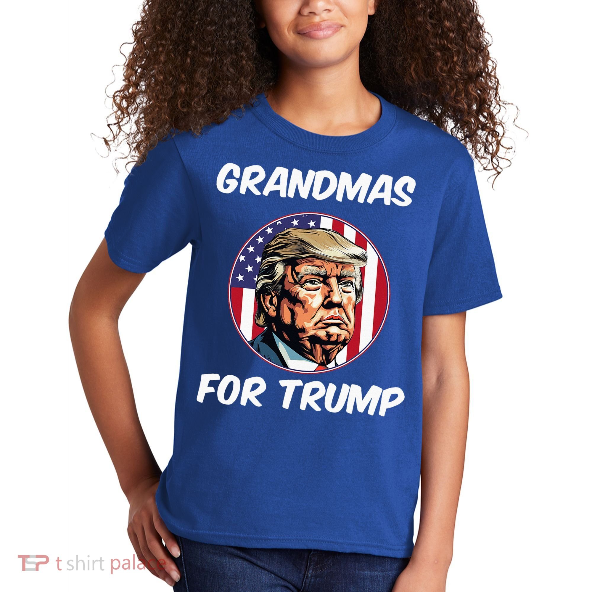 Grandmas For Trump American Flag Kids T-Shirt