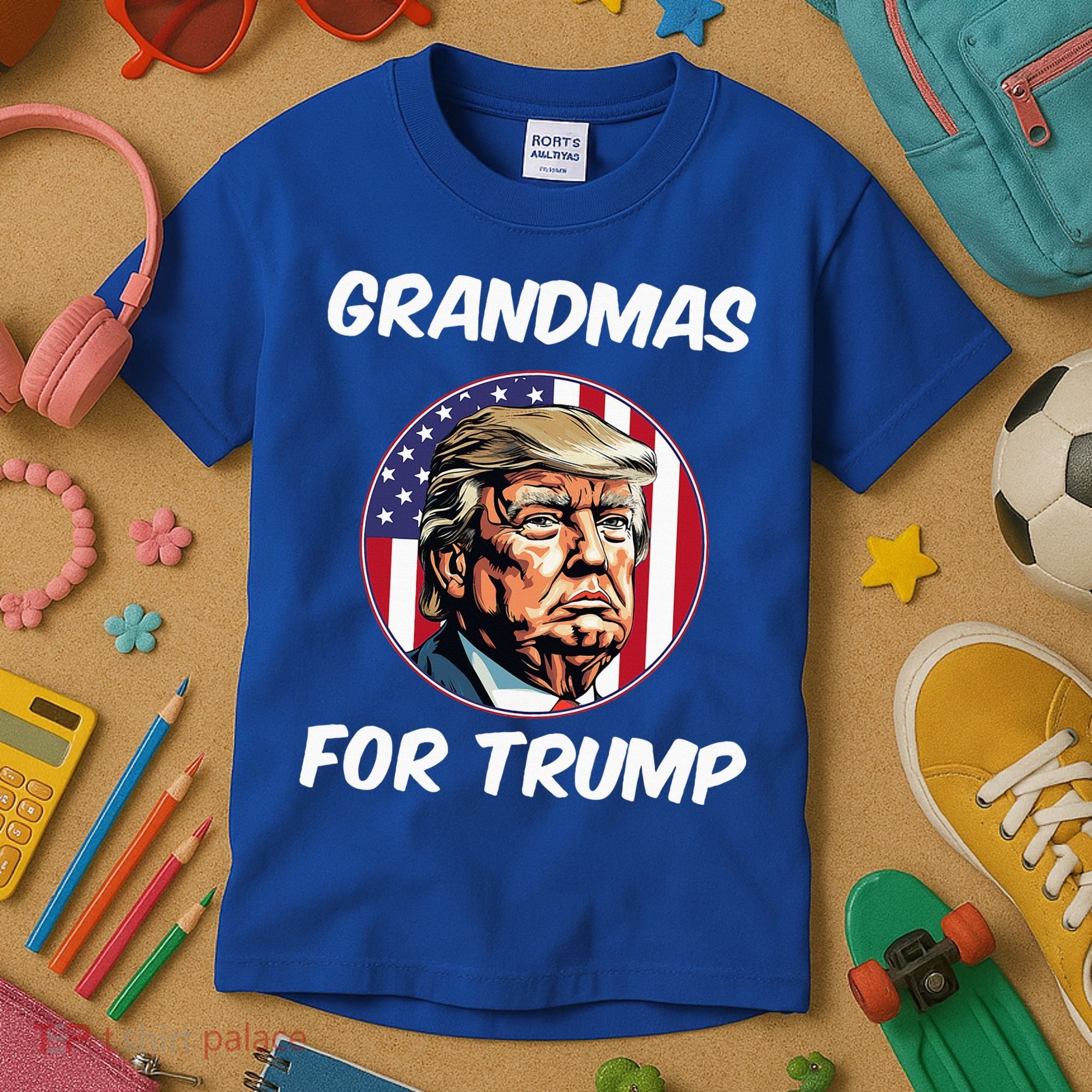 Grandmas For Trump American Flag Kids T-Shirt