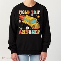 Groovy Field Trip Anyone School Bus Driver Yellow Bus Driver Women's Sweatshirt thumb 0