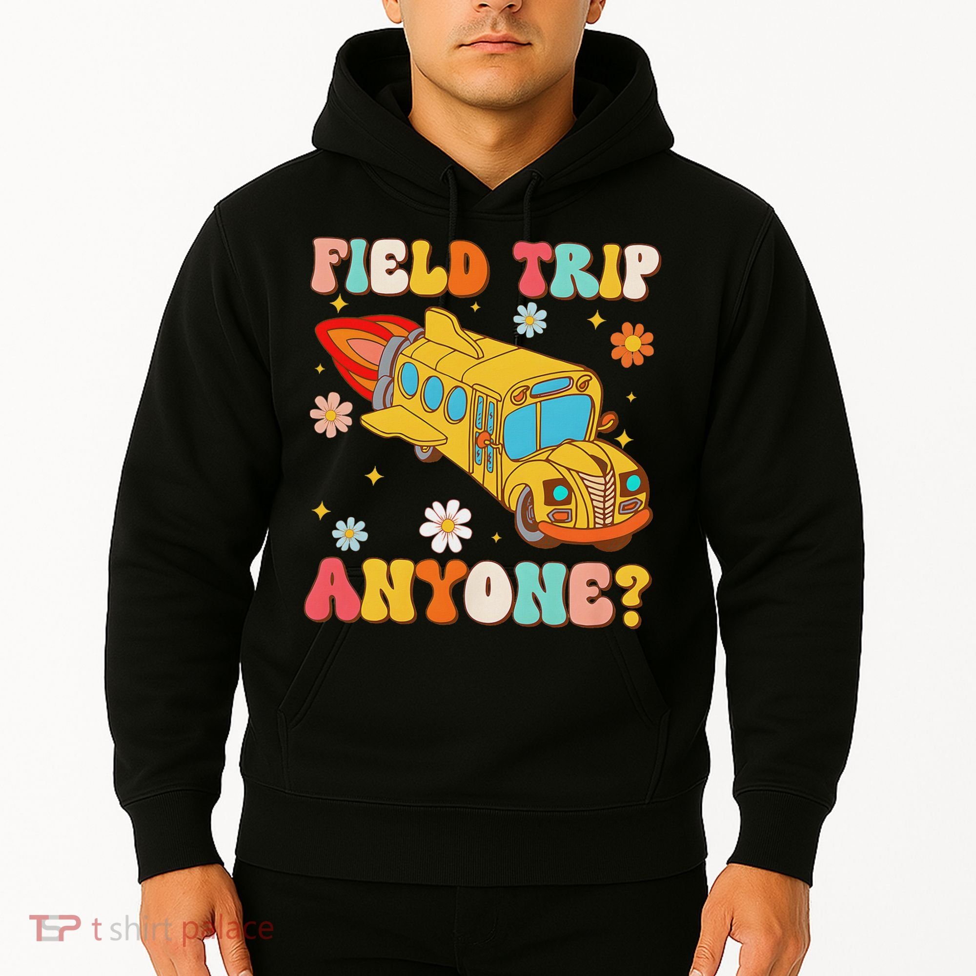 Groovy Field Trip Anyone School Bus Driver Yellow Bus Driver Hoodie
