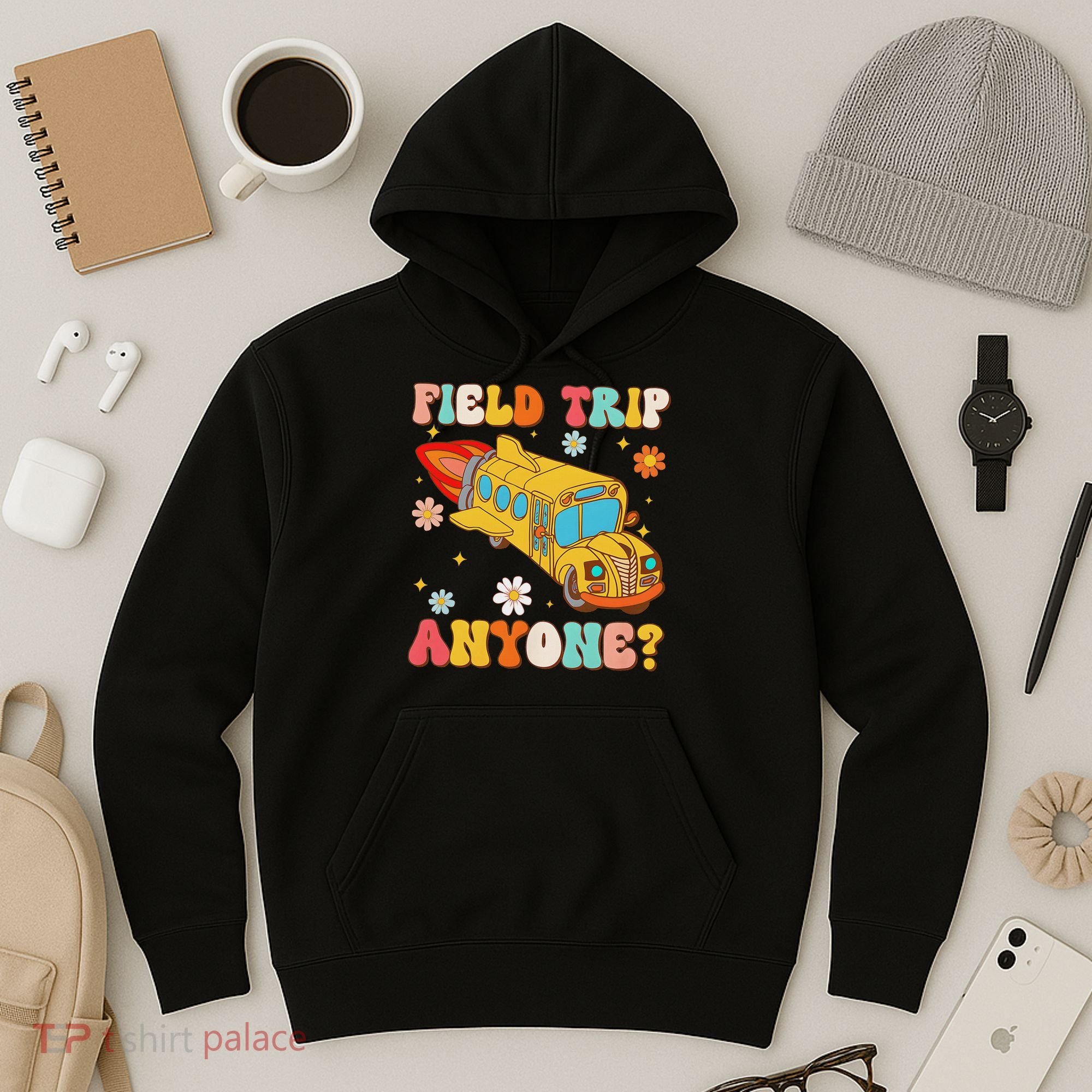 Groovy Field Trip Anyone School Bus Driver Yellow Bus Driver Hoodie