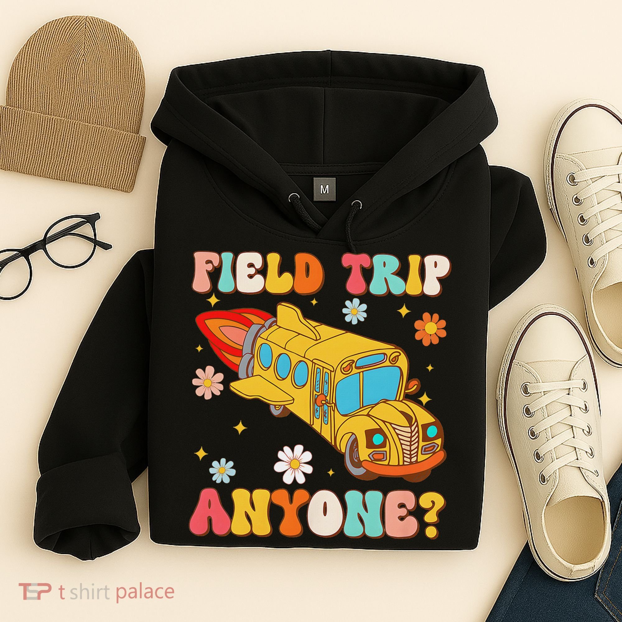Groovy Field Trip Anyone School Bus Driver Yellow Bus Driver Hoodie