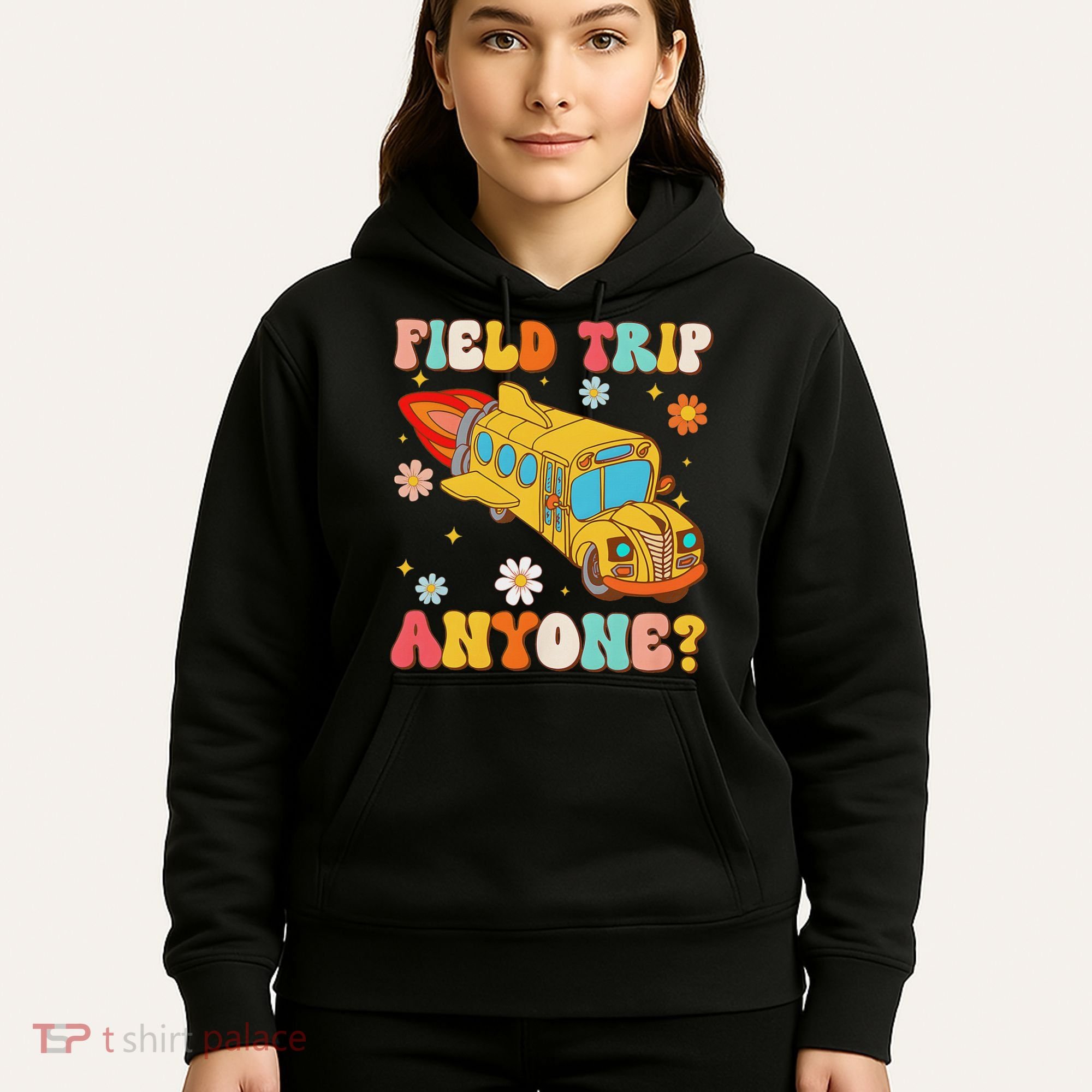 Groovy Field Trip Anyone School Bus Driver Yellow Bus Driver Hoodie