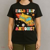 Groovy Field Trip Anyone School Bus Driver Yellow Bus Driver T-Shirt thumb 4
