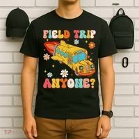 Groovy Field Trip Anyone School Bus Driver Yellow Bus Driver T-Shirt thumb 6