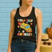 Groovy Field Trip Anyone School Bus Driver Yellow Bus Driver Women's Tank Top thumb 2