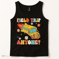 Groovy Field Trip Anyone School Bus Driver Yellow Bus Driver Tank Top thumb 2