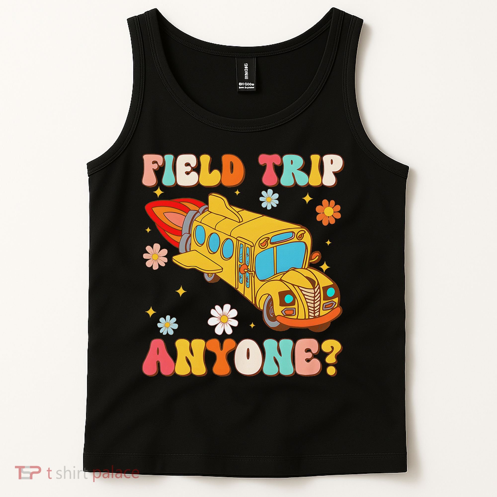 Groovy Field Trip Anyone School Bus Driver Yellow Bus Driver Tank Top