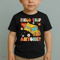 Groovy Field Trip Anyone School Bus Driver Yellow Bus Driver Toddler T-Shirt thumb 2