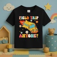 Groovy Field Trip Anyone School Bus Driver Yellow Bus Driver Toddler T-Shirt thumb 3