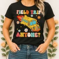 Groovy Field Trip Anyone School Bus Driver Yellow Bus Driver Women's T-Shirt thumb 2