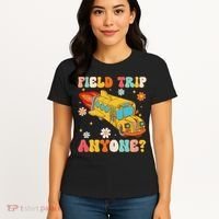 Groovy Field Trip Anyone School Bus Driver Yellow Bus Driver Women's T-Shirt thumb 4