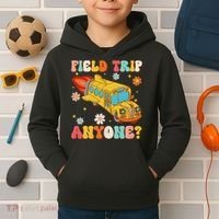 Groovy Field Trip Anyone School Bus Driver Yellow Bus Driver Kids Hoodie thumb 2