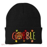 Gobble Funny Turkey Matching Thanksgiving Cute Family Beanie thumb 0