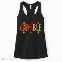 Gobble Funny Turkey Matching Thanksgiving Cute Family Women's Tank Top thumb 0