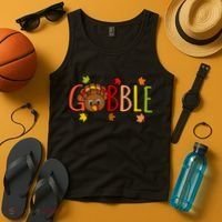 Gobble Funny Turkey Matching Thanksgiving Cute Family Tank Top thumb 4