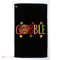 Gobble Funny Turkey Matching Thanksgiving Cute Family Golf Towel thumb 0