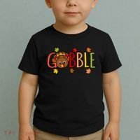 Gobble Funny Turkey Matching Thanksgiving Cute Family Toddler T-Shirt thumb 2