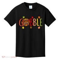 Gobble Funny Turkey Matching Thanksgiving Cute Family Kids T-Shirt thumb 0