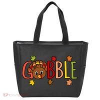 Gobble Funny Turkey Matching Thanksgiving Cute Family Tote Bag thumb 0