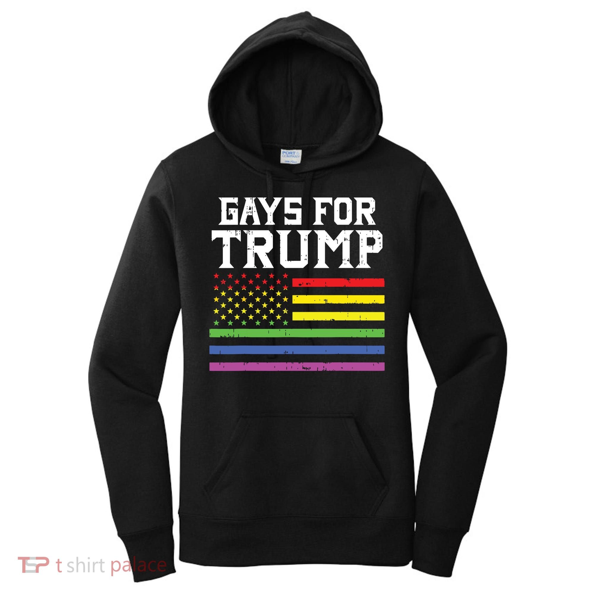 Gays For Trump Usa Flag Pro Reelect Donald 2020 Lgpt Gift Women's Hoodie