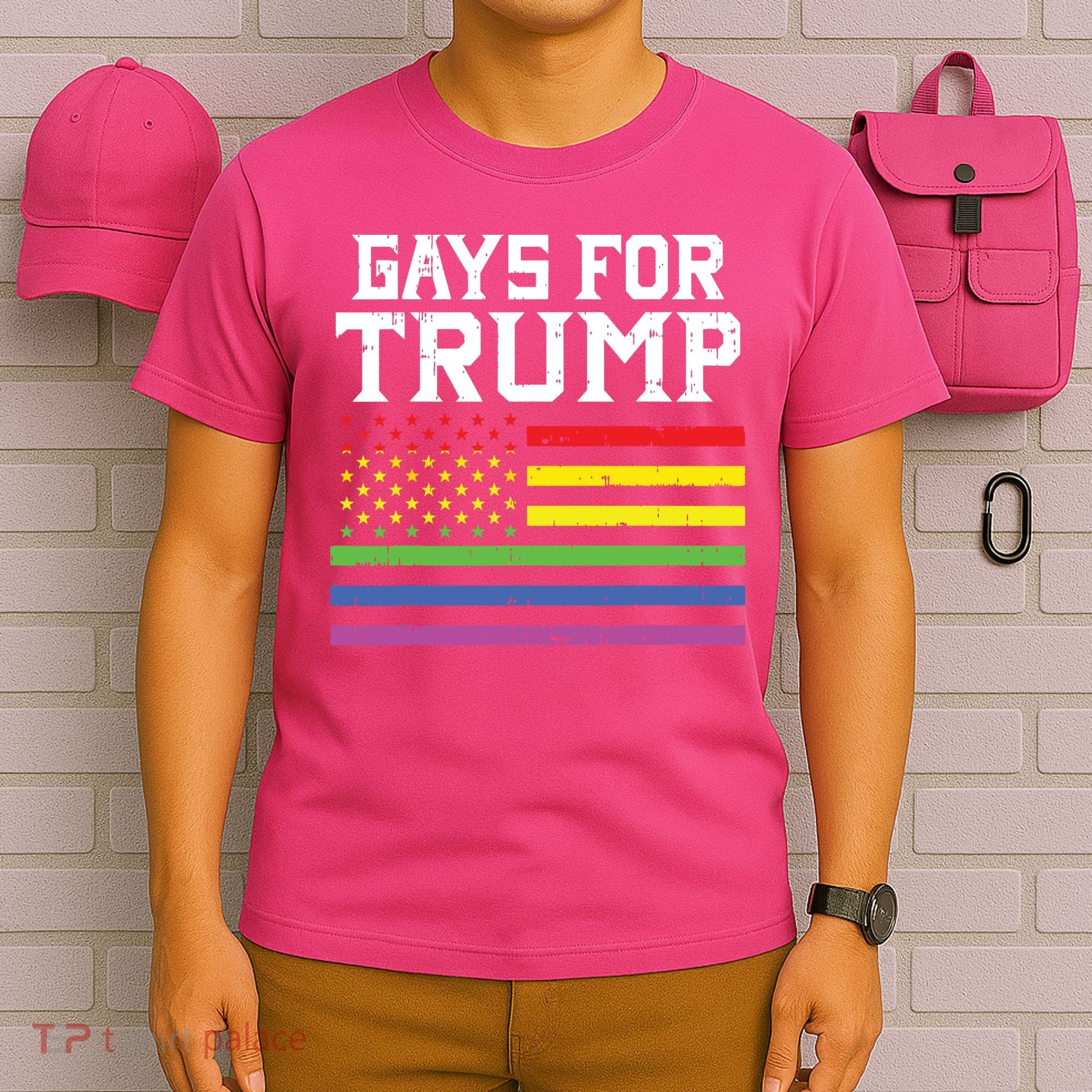Gays For Trump Usa Flag Pro Reelect Donald 2020 Lgpt Gift T-Shirt