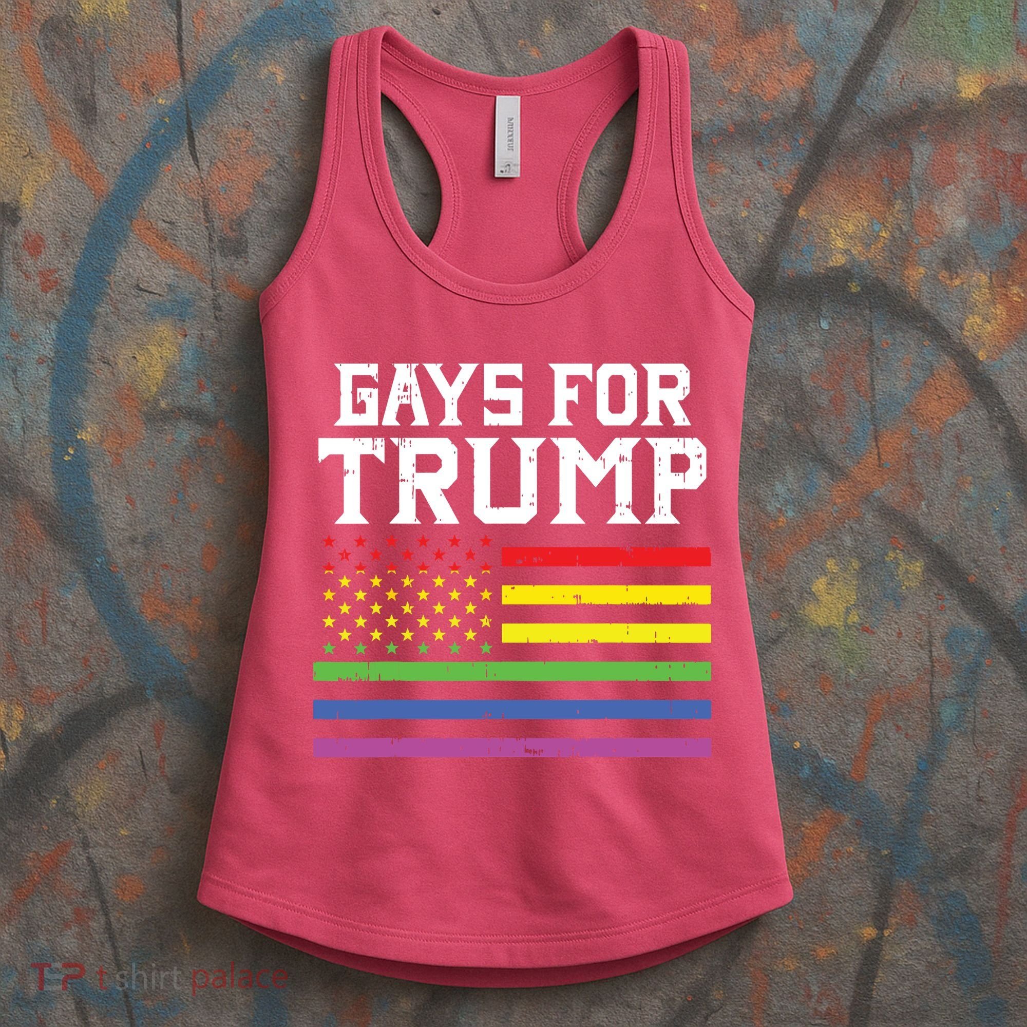 Gays For Trump Usa Flag Pro Reelect Donald 2020 Lgpt Gift Women's Tank Top