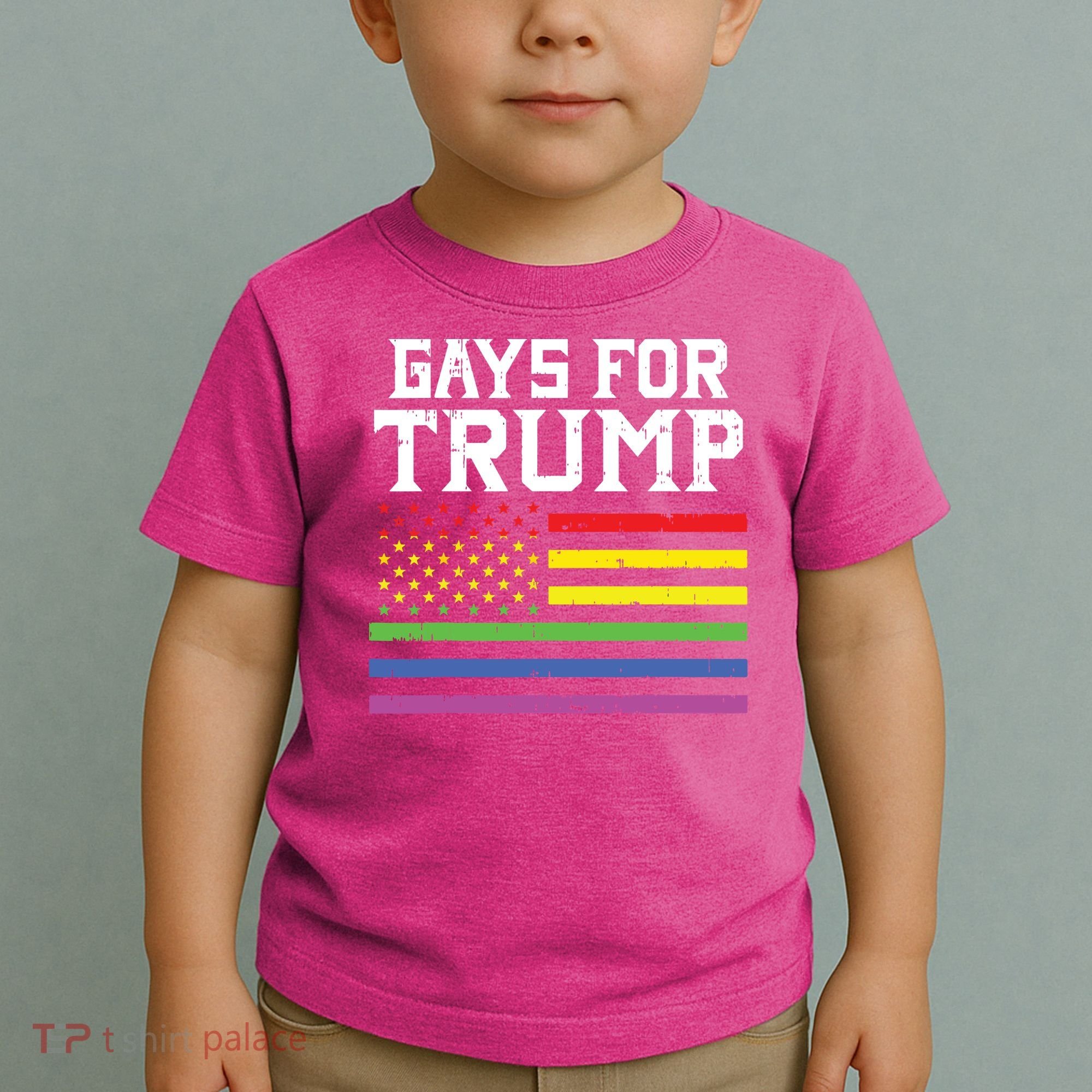 Gays For Trump Usa Flag Pro Reelect Donald 2020 Lgpt Gift Toddler T-Shirt
