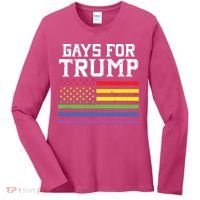Gays For Trump Usa Flag Pro Reelect Donald 2020 Lgpt Gift Women's Long Sleeve Shirt thumb 0